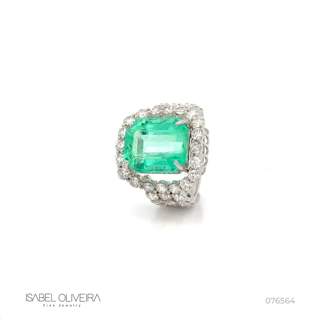 Anel Esmeralda Colombiana Octogonal — Colômbia Emerald — Isabel Oliveira