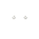 Brinco Coroa Pequena 8 Brilhantes J SI1 0,30g Ouro Branco 18k - Coleção Kids