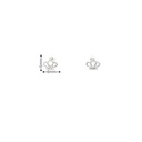 Brinco Coroa Pequena 8 Brilhantes J SI1 0,30g Ouro Branco 18k - Coleção Kids