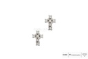 Brinco Cruz 12 Brilhantes 0,06ct J SI1 0,50g Ouro Branco 18k - Coleção Kids
