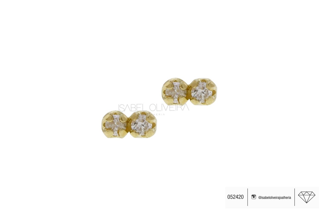 [052420] Brinco Kids 0,03 ct · Ouro Amarelo 18k