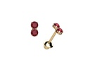 Brinco Duplo Rubi 2,20mm 0,30g Ouro Amarelo 18k - Coleção Kids