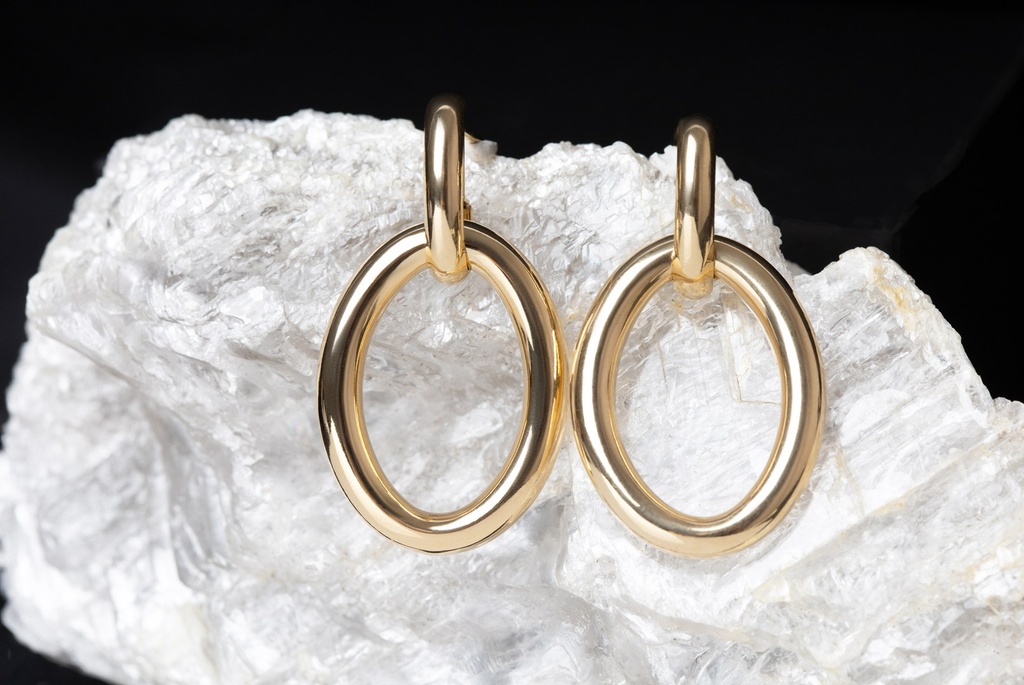 Brinco Elo Liso Articulado 27mm 4mm 5,80 a 5,90g Ouro Amarelo 18k - Coleção Argolas Daily