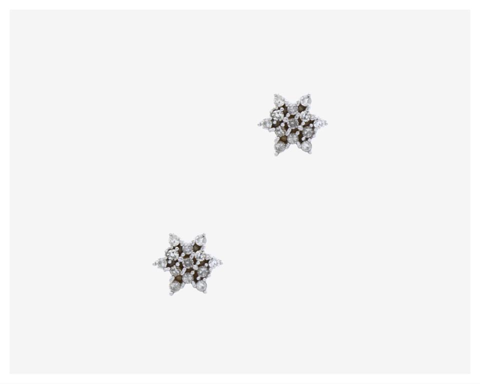[027077] Brinco Estrela 26 Brilhantes 0,26ct 0,70g Ouro Branco 18k - Coleção Kids
