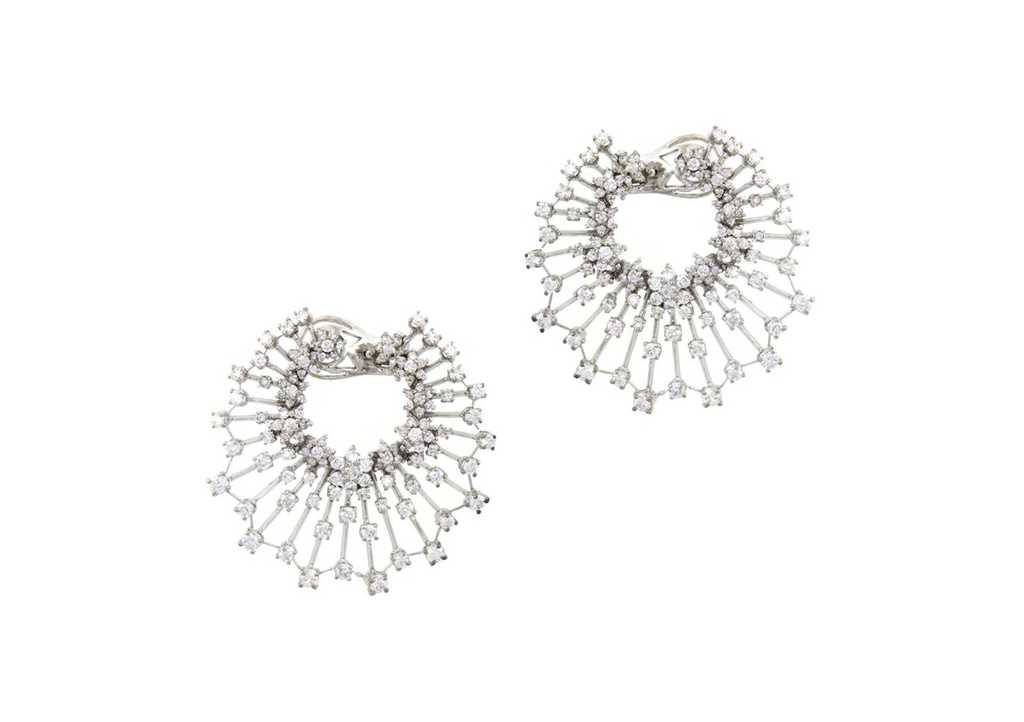 Brinco Explosion 254 Brilhantes 6,25ct 24,0g Ouro Branco 18k