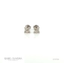 Brinco Flor 10 Brilhantes 0,45CT 0,91G Ouro Branco 18K - Coleçao Only You
