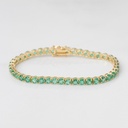 20-PULSEIRA Riviera Caixa Cartier 42 Esmeraldas Redondas 8,00CT 3,60MM 16,5CM 10,27G Ouro Amarelo 18K - Coleçao Rivieras