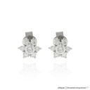 Brinco Flor 14 Brilhantes 0,60CT 1,59G Ouro Branco 18K - Coleçao Laisa