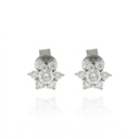 Brinco Flor 14 Brilhantes 0,60ct 1,59g Ouro Branco 18k - Coleção Laisa