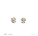 Brinco Flor 14 Brilhantes 0,81ct 1,55g Ouro Branco 18k - Coleção Only You