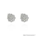 Brinco Flor 18 Brilhantes 0,76ct 1,78g Ouro Branco 18k - Coleção Laisa