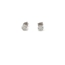 Brinco Florzinha 14 Brilhantes 0,25CT 1,0G Ouro Branco 18K - Coleçao Sara e Antonio