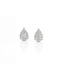 Brinco Gota 10mm 18 Brilhantes 0,78ct H VS2 Cravação Invisível 2,09g Ouro Branco 18k - Coleção Botão