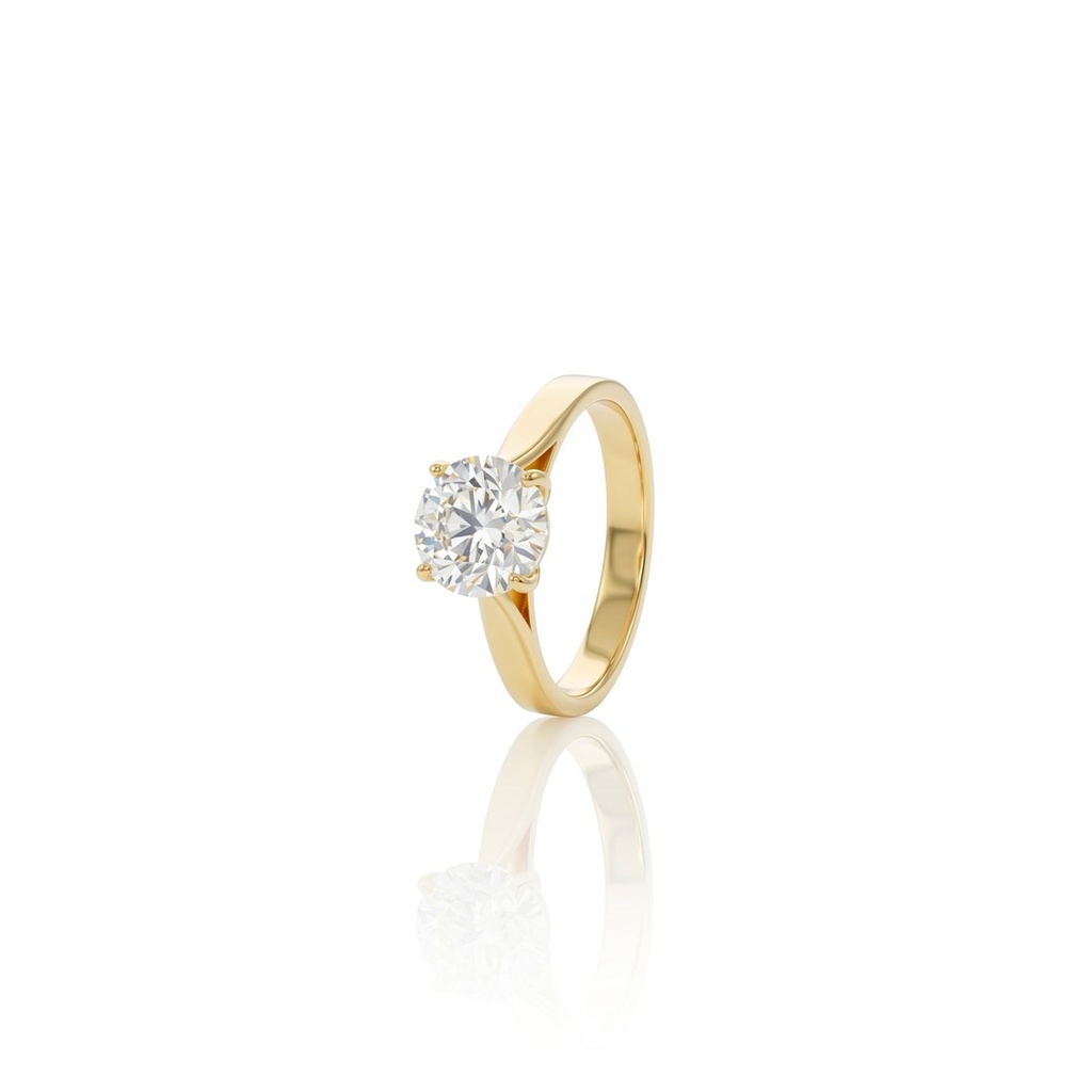 [076668] 200-Anel Solitário Brilhante 2,0ct H VVS2 4,19g Ouro Amarelo 18k - Certificado EGL 1701869739 - Coleção Only You