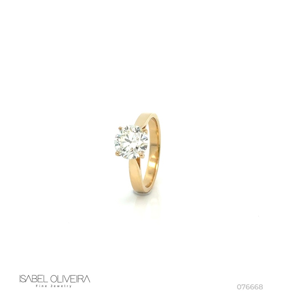 [076668] 200-Anel Solitário Brilhante 2,0ct H VVS2 4,19g Ouro Amarelo 18k - Certificado EGL 1701869739 - Coleção Only You