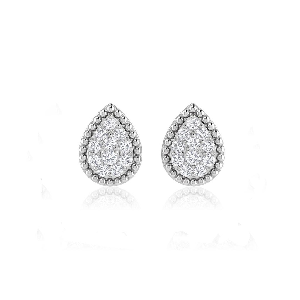 [073717] Brinco Minimalista 0,31 ct · Ouro Branco 18k