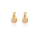 Brinco Gota Fosca 2 Diamantes Gota 0,38ct 5,46g Ouro Amarelo 18k - Coleção Minimalista