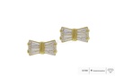Brinco Laço 8 Zircônias Trapézio 1,70g Ouro Amarelo 18k - Coleção Kids