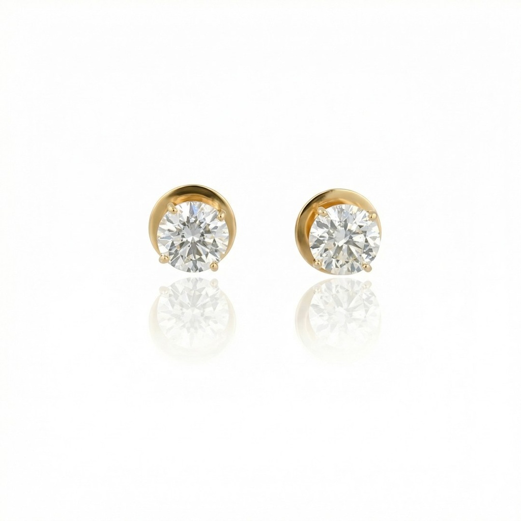 200-Brinco Solitário Brilhante 4,02ct g SI2 4,00g Ouro Amarelo 18k - EGL 1701805830/1701805931 - Coleção Only You