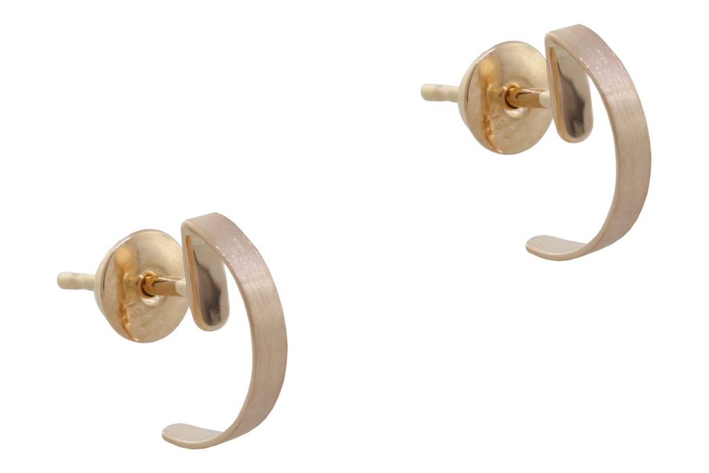 [049193] Brinco Meia Lua Fio Chapa Fosco 2,10mm 0,90g Ouro Rose 18k - Coleção Minimalista