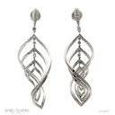 Brinco Navetes Torcidas 628 Brilhantes 7,50ct 32,57g Ouro Branco 18k