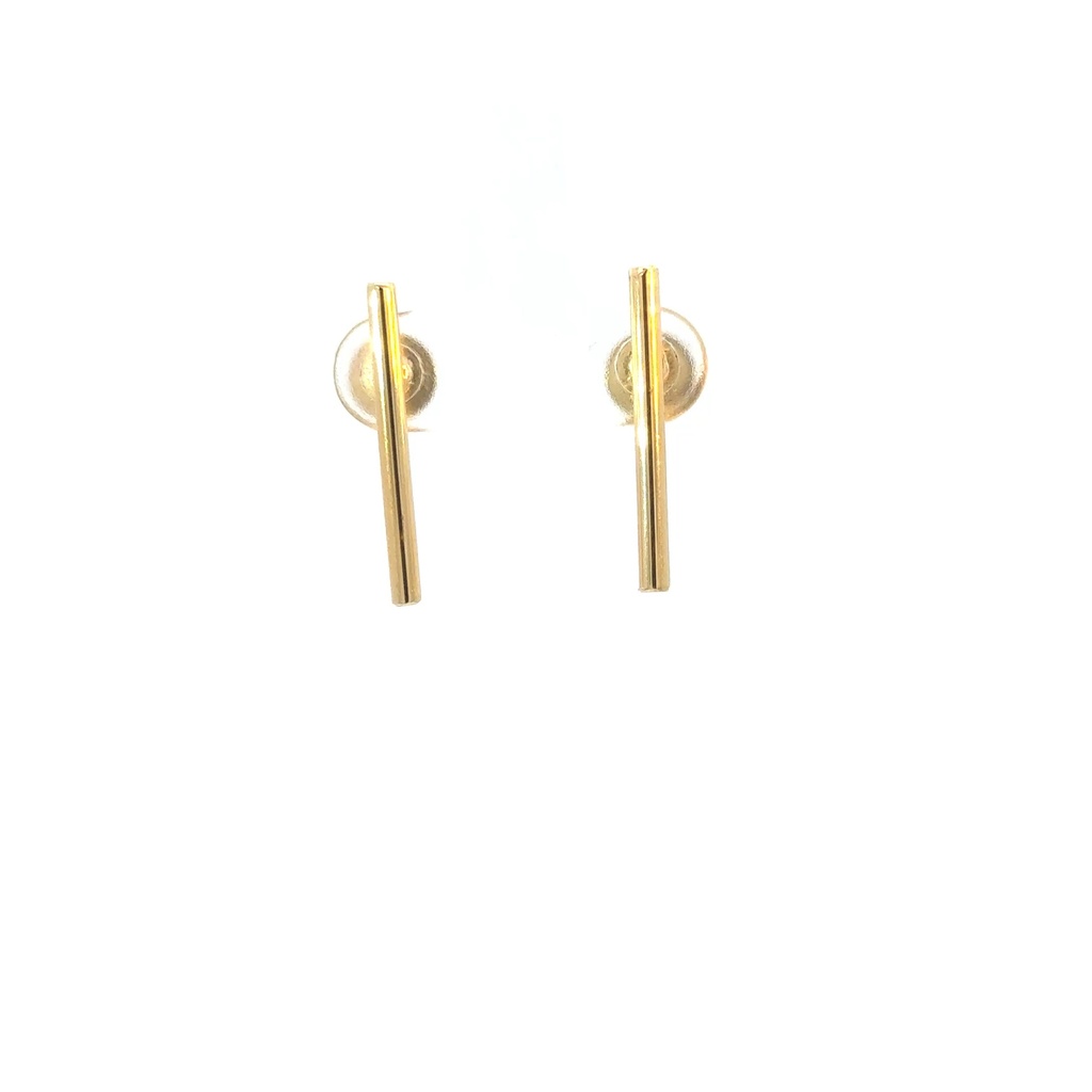 Brinco Palito Vertical 21mm Oco Fio Redondo 2,00mm 1,11g Ouro Amarelo 18k - Coleção Minimalista