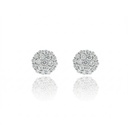 Brinco Botão 10mm com 38 Diamantes 1,27ct em Ouro Branco 18k