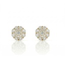 Brinco Pavê Botão 11,50mm 34 Brilhantes 2,83ct 3,0g Ouro Amarelo 18k - Coleção Botão