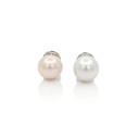 Brinco Pérola South Sea Redonda 14-15 mm 8,31g Ouro Branco 18k - Coleção Over The Moon