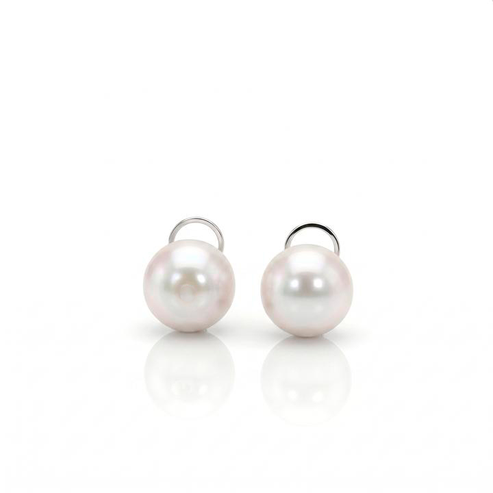 Brinco Pérola South Sea Redonda 15-16 mm 11,79g Ouro Branco 18k - Coleção Over The Moon