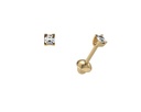 Brinco Quadrado 2 Brilhantes Redondos 0,06ct 0,26g Ouro Amarelo 18k - Coleção Kids