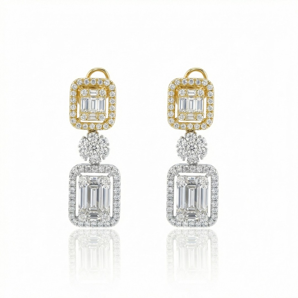 [076403] Brinco 0,97 ct · Ouro Branco 18k