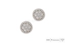 Brinco Redondo 12 Zircônias 0,50g Ouro Branco 18k - Coleção Kids