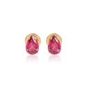 Brinco 2 Rubelitas Gotas 6,06ct em Ouro Amarelo 18k