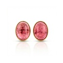 Brinco Solitário Turmalina Rosa Cabochão 12,70ct 5,93g Ouro Amarelo 18k - Coleção Day By Day