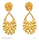 Brinco Tira e Poe Safiras Amarelas 41,39ct 6 Brilhantes 0,05ct 23,52g Ouro Amarelo 18k - Coleção Consignados