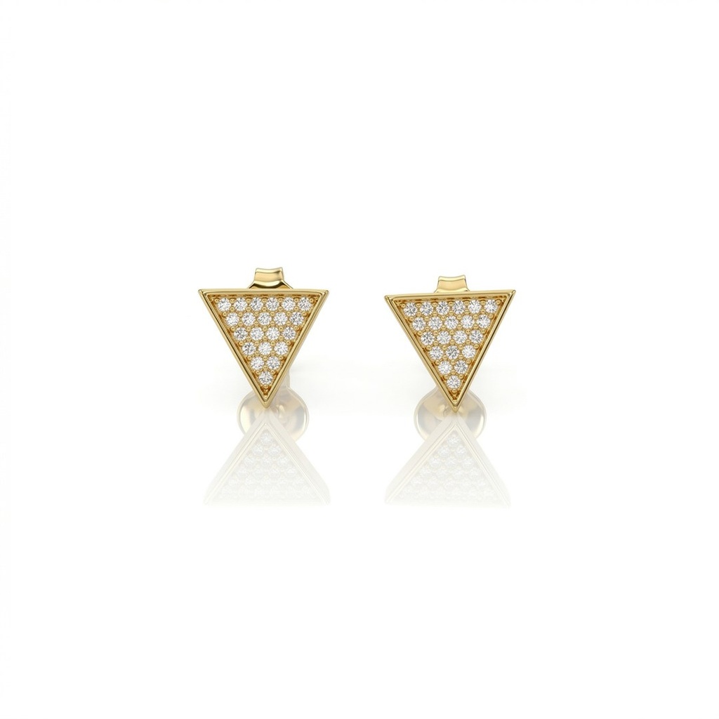 [075900] Brinco Triangulo 42 Brilhantes 0,23ct H VS2 2,0g Ouro Rose 18k - Coleção Laisa