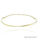 Choker Dupla Oca Fio Redondo e Reto 1,30mm com Corrente Elo Português 6,60g Ouro Amarelo 18k - Coleção Minimalista