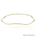 Choker Oca Fio Meia Cana Ondulada 2,0mm com Corrente Elo Português 4,30g Ouro Amarelo 18k - Coleção Minimalista