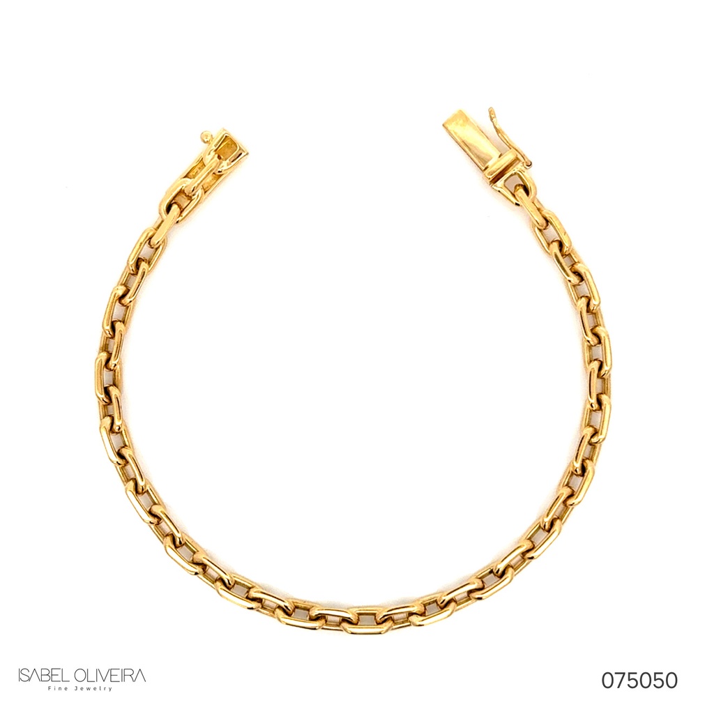 21-PULSEIRA G Elo Cartier Maciço Fecho Gaveta 21CM 22,80G Ouro Amarelo 18K - Coleçao Alpha Masculino