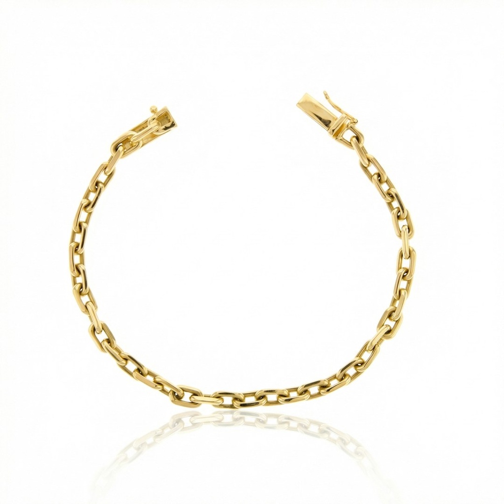 Pulseira Elo Cartier Maciço Fecho Gaveta 21cm Ouro Amarelo 18k