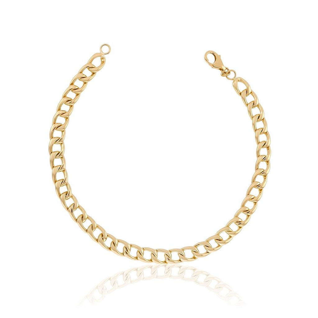 Pulseira Elo Groumet 21cm Ouro Amarelo 18k
