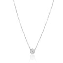 Colar Botão 6mm com 7 Diamantes 0,23ct em Ouro Branco 18k
