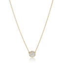 Colar Botão 8,10mm com 7 Diamantes 0,55ct em Ouro Amarelo 18k