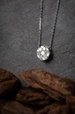 Colar Botão 8mm com 7 Diamantes 0,52ct em Ouro Branco 18k