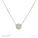 CLBOT8BM-COLAR Botao 8,10MM 7 Brilhantes 0,56CT H VS2 Corrente Cartier 45CM 2,32G Ouro Branco 18K - Coleçao Botao