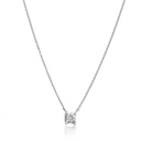 Colar 1 Brilhantes 0,08ct 43cm 2,0g Ouro Branco 18k - Coleção Only You