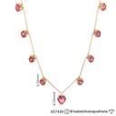 Colar 11 Rubelitas Corações 6,71ct em Ouro Amarelo 18k