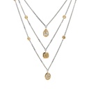 Colar 3 Correntes 3 Diamantes Fancy Gota Princess Oval 1,34ct 12 Brilhantes 0,50ct 43cm 5,83g Ouro Branco e Amarelo 18k - Coleção Laisa