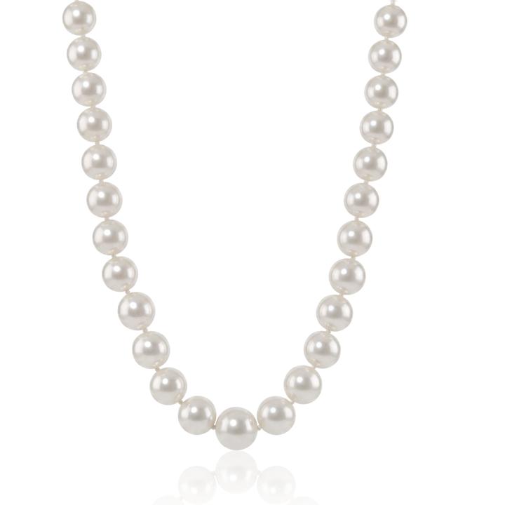 Colar 37 Pérolas South Sea Redonda 12-14 mm Fecho Mosquetão com Extensores 50cm 78,88g Ouro Branco 18k - Coleção Over The Moon